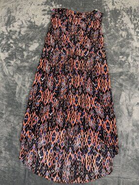 Kenneth Cole Womens Multi-Color Geometric Print High-Low Skirt Size M